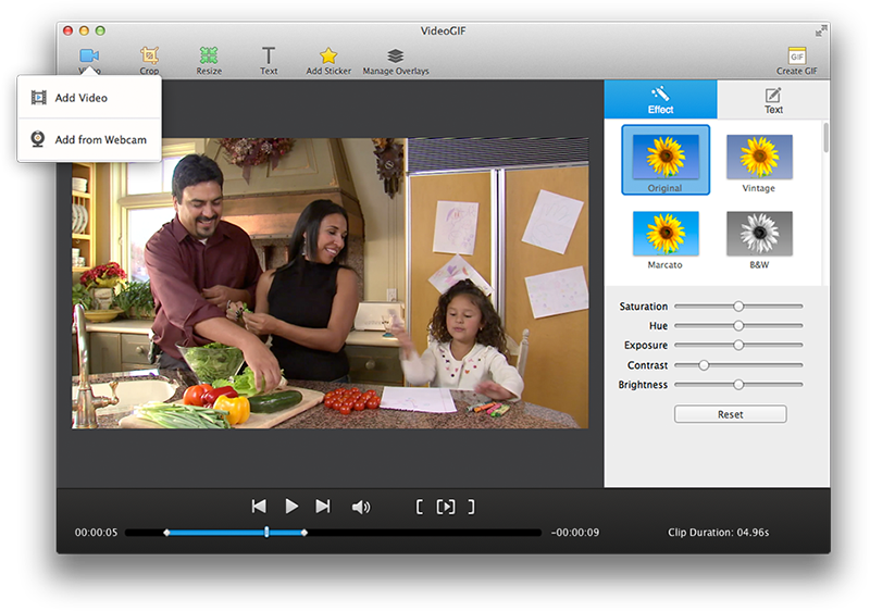 VideoGIF for Mac software